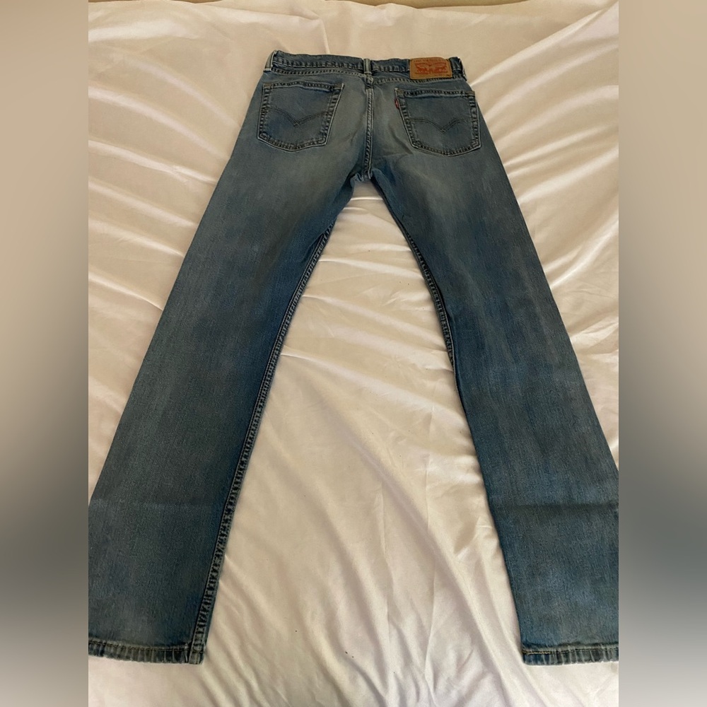Levi's Men's Straight Jeans in Faded Blue - Picture 3 of 4
